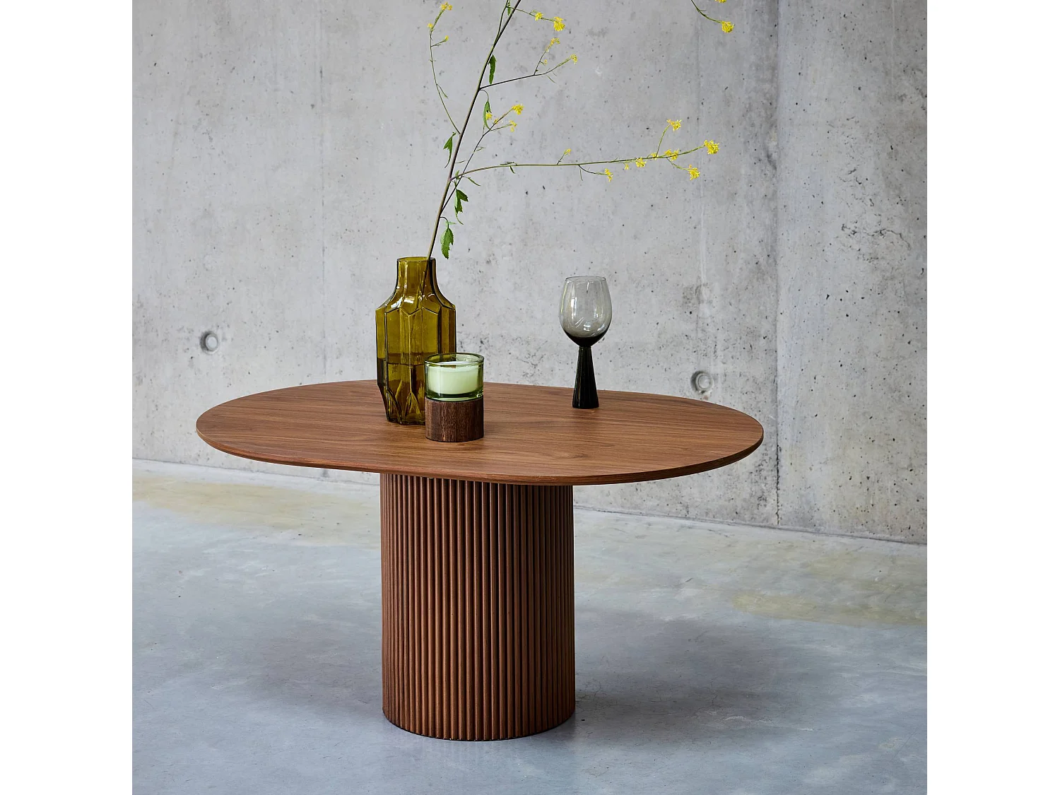 Mesa de centro con efecto de madera nogal