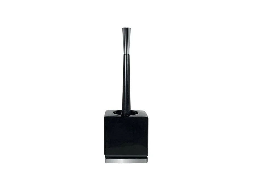Brosse Wc avec support Céramique ROMA Noir & Argent Spirella