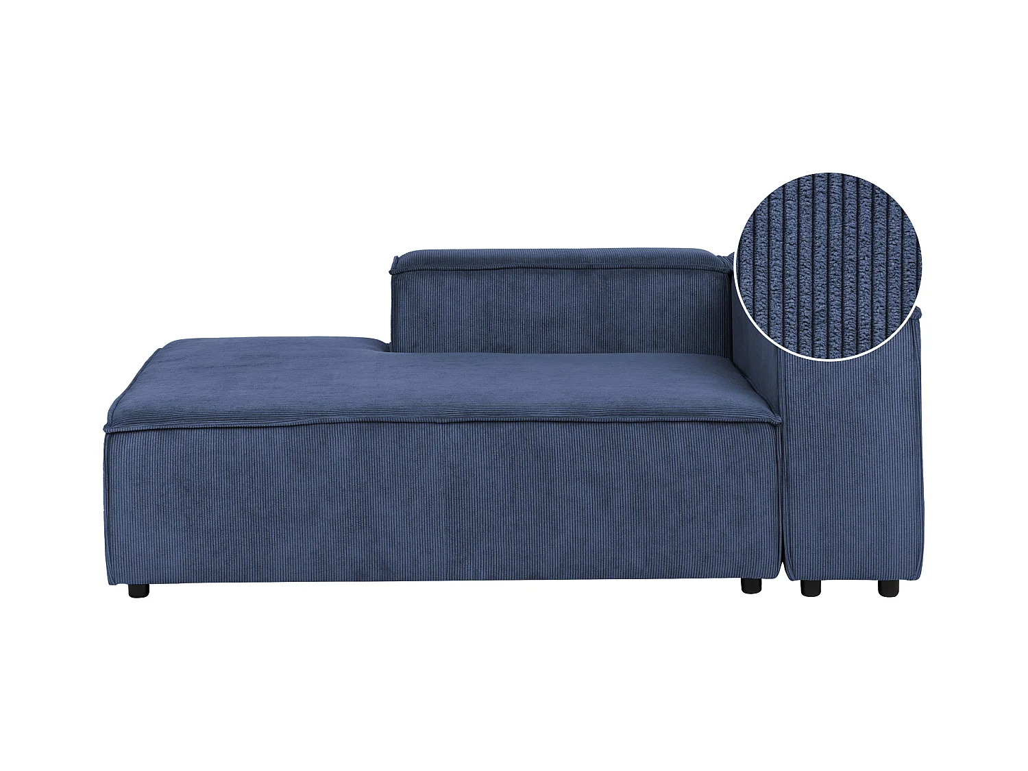 Chaise longue APRICA Velours côtelé Bleu foncé