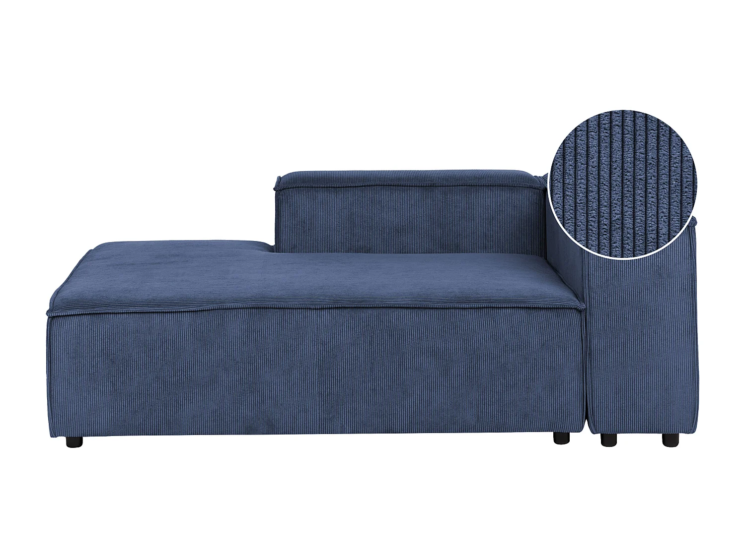 Chaise longue APRICA Velours côtelé Bleu foncé