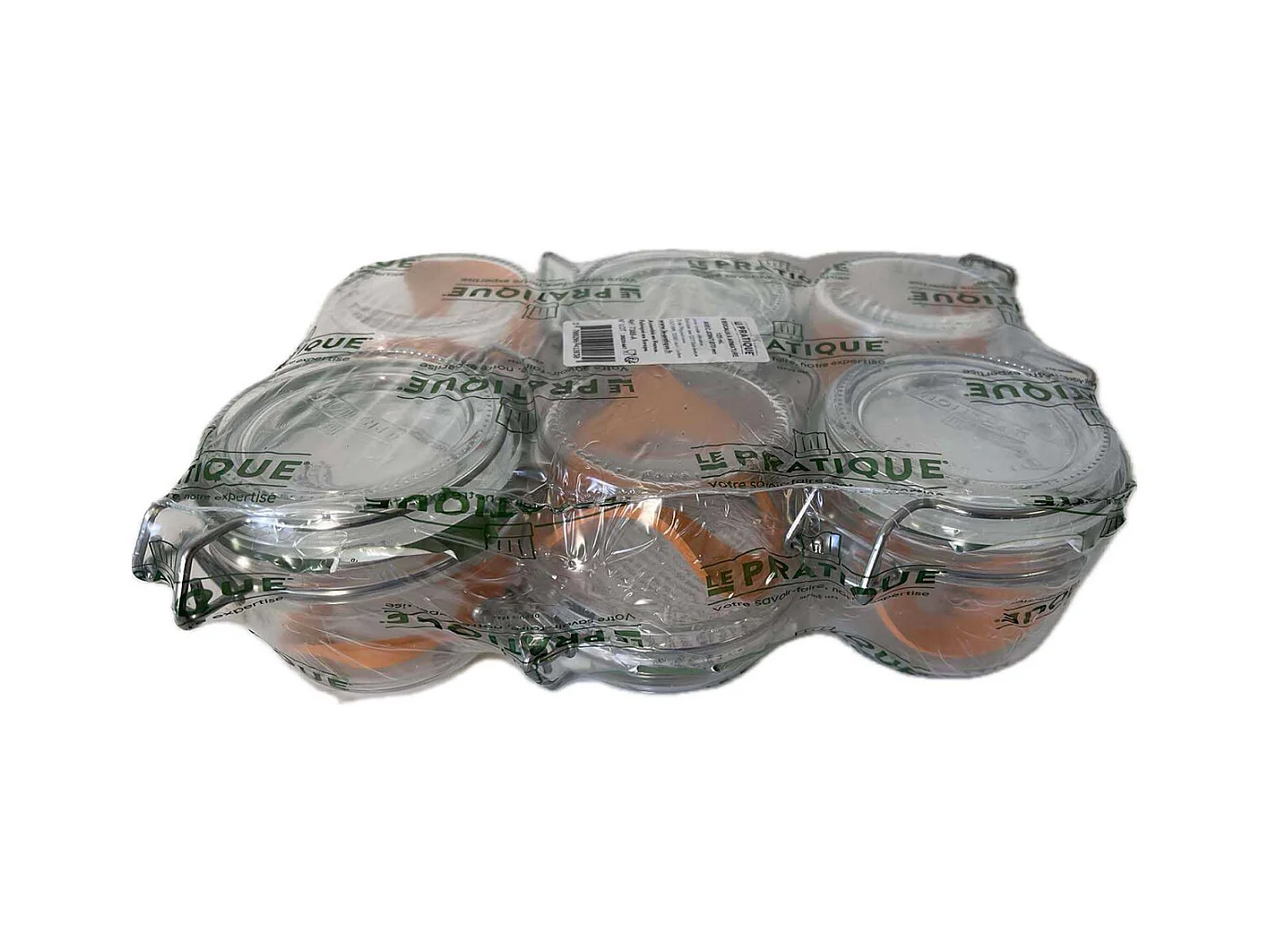 Set de 6 bocaux en verre à armature 125 ml