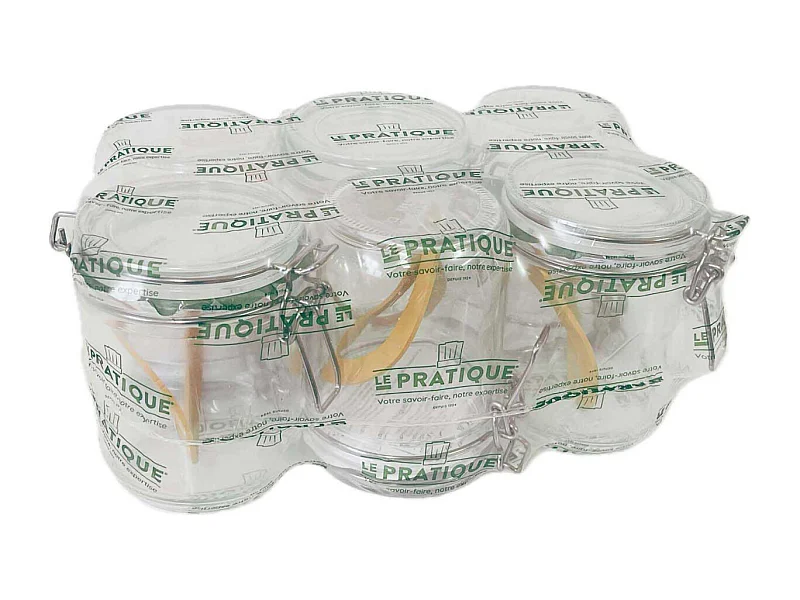 Set de 6 bocaux en verre à armature 500 ml