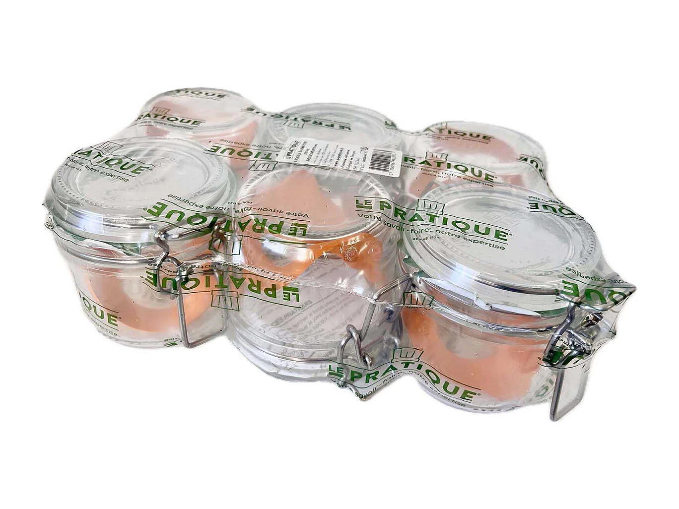 Set de 6 bocaux en verre à armature 200 ml