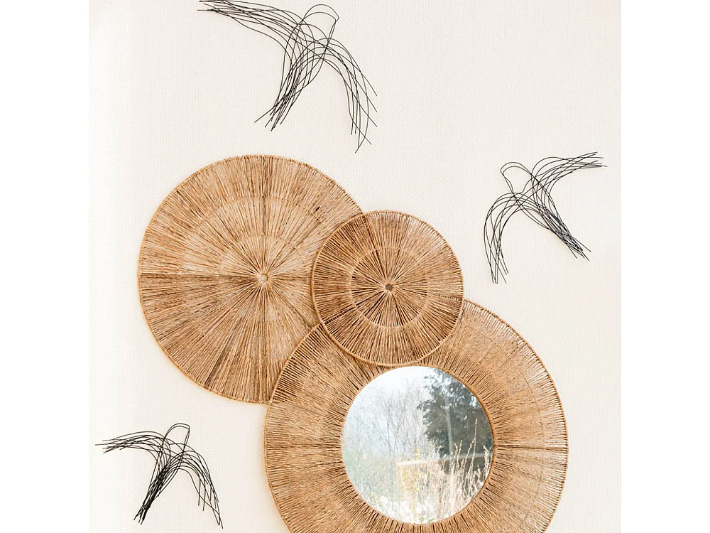 Décor mural Oiseaux en métal (lot de 3)