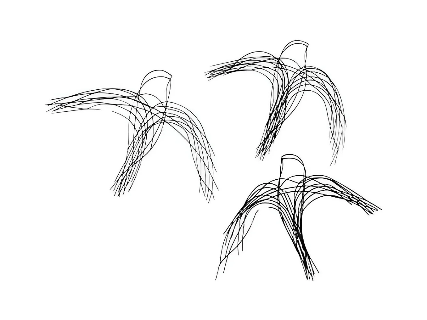 Décor mural Oiseaux en métal (lot de 3)