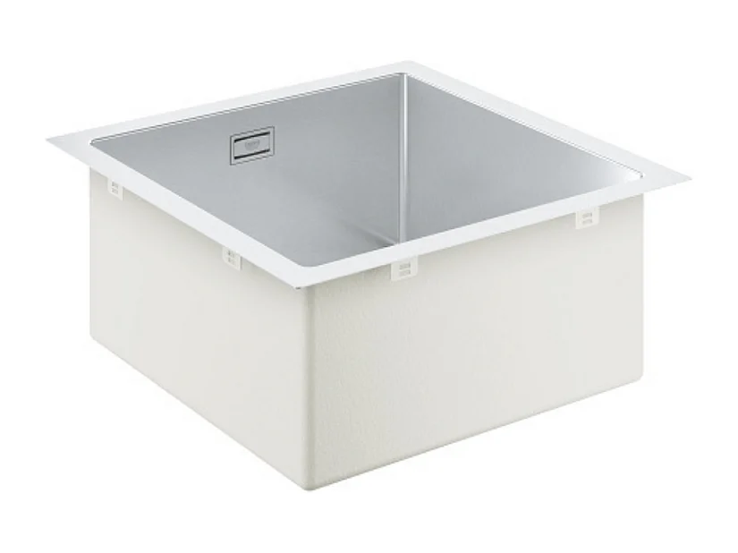 Pia de cozinha em aço inoxidável K700 GROHE - Instalação Rápida - Qualidade AISI 304 - 46,4x46,4 cm - Sem Escorredor