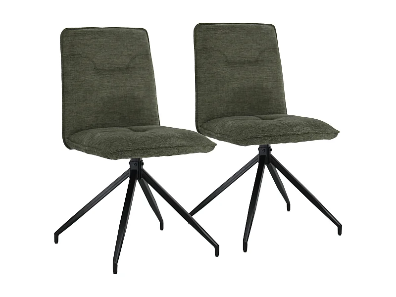 Set van 2 AREN groene stoffen stoelen