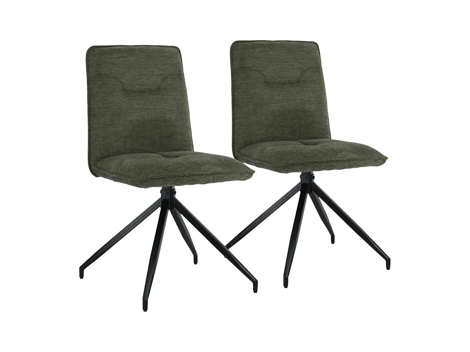 Lot de 2 chaises en tissu vert AREN - HAPPY GARDEN