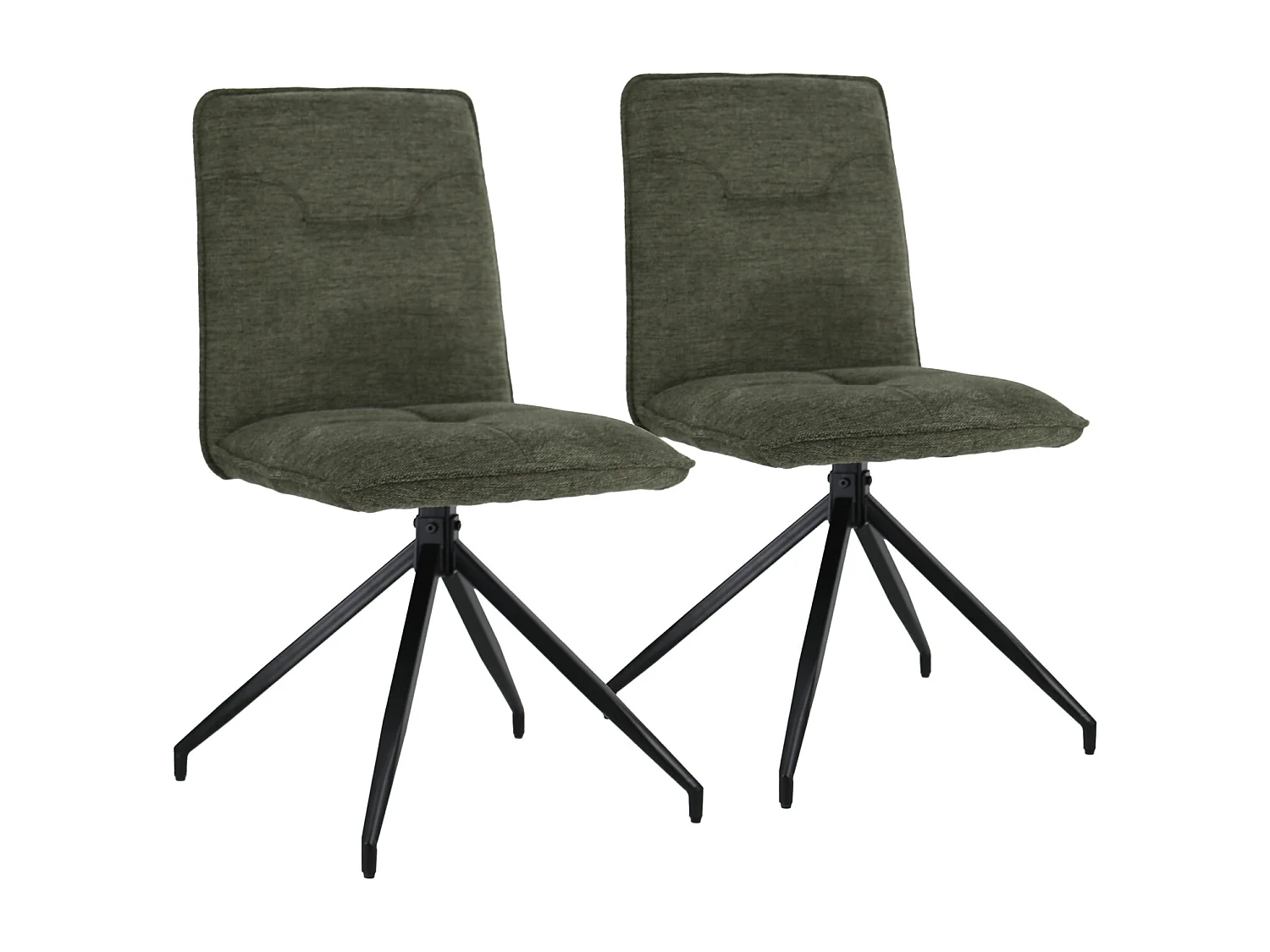 Set van 2 AREN groene stoffen stoelen