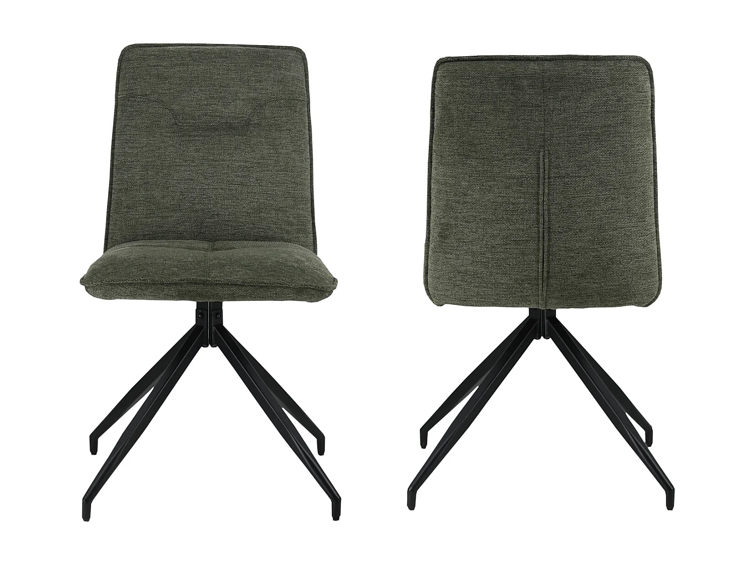 Set van 2 AREN groene stoffen stoelen