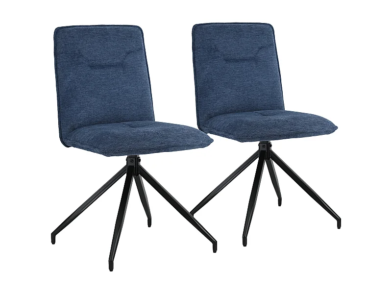 2er Set blauen Stoffstühlen AREN