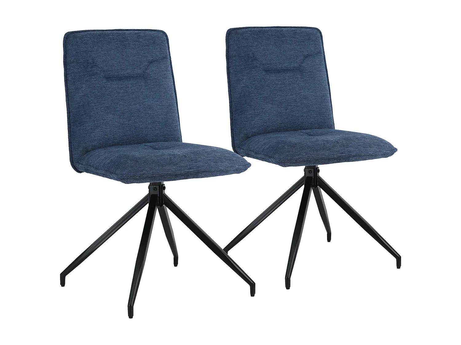 Set van 2 AREN blauwe stoffen stoelen