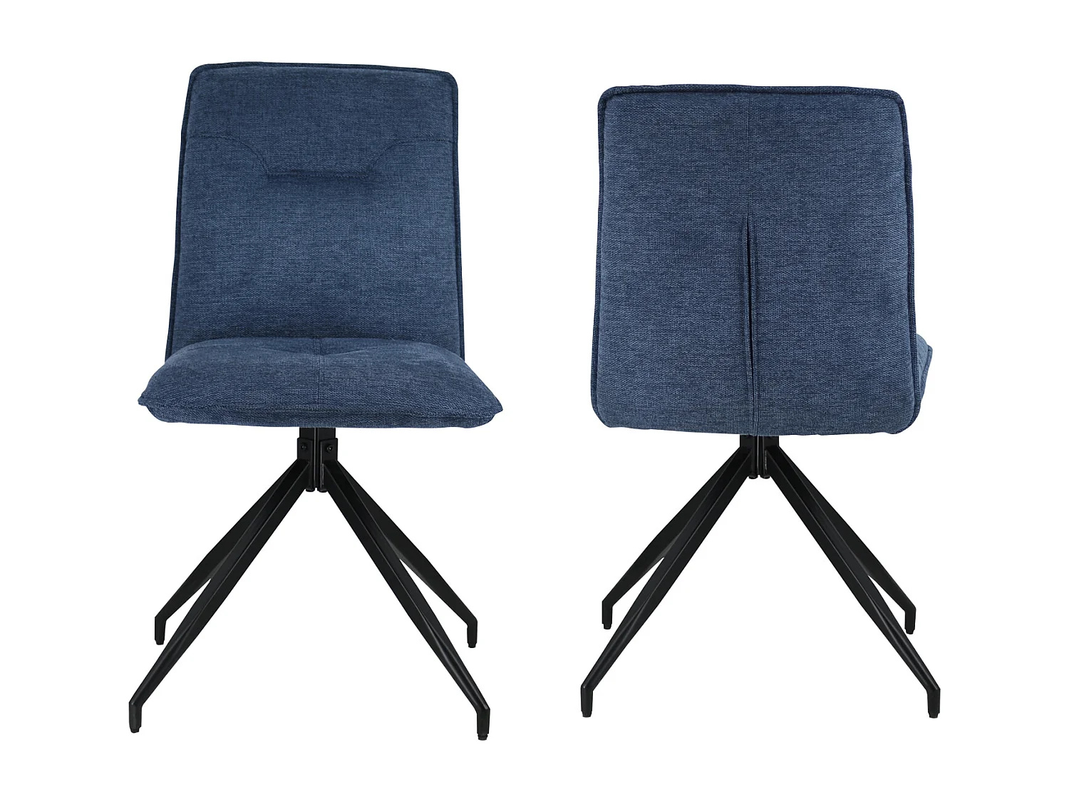 Set van 2 AREN blauwe stoffen stoelen