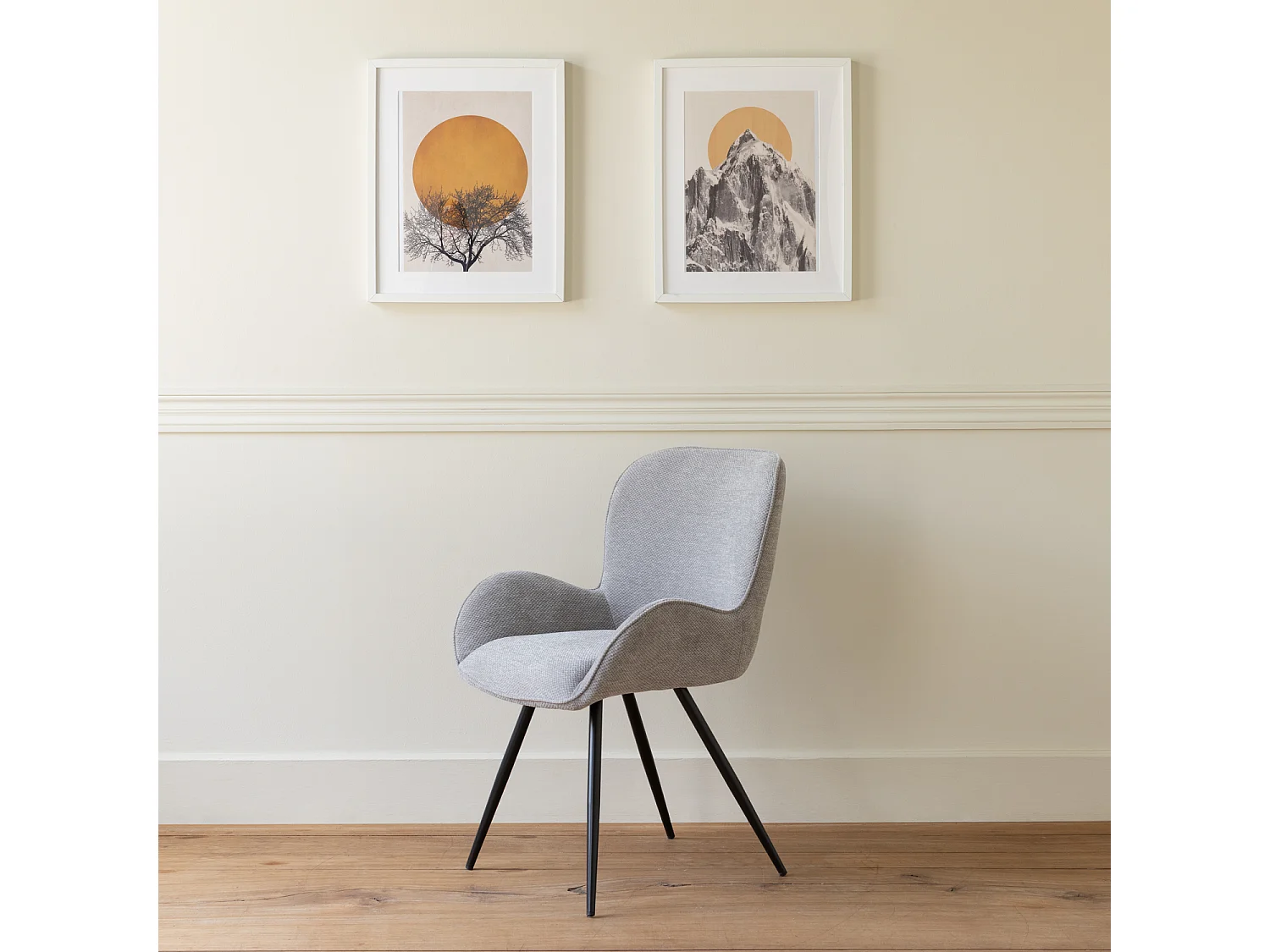 Chaise en chenille grise EVA - HAPPY GARDEN