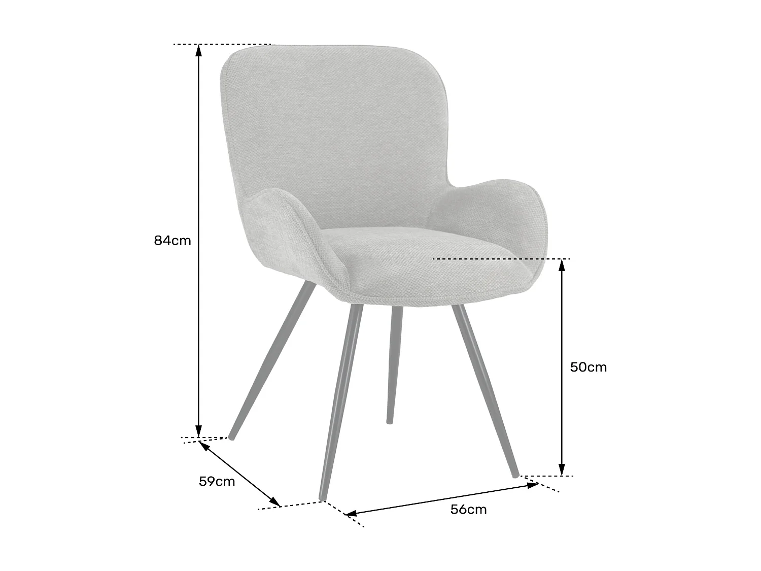 Chaise en chenille beige EVA - HAPPY GARDEN