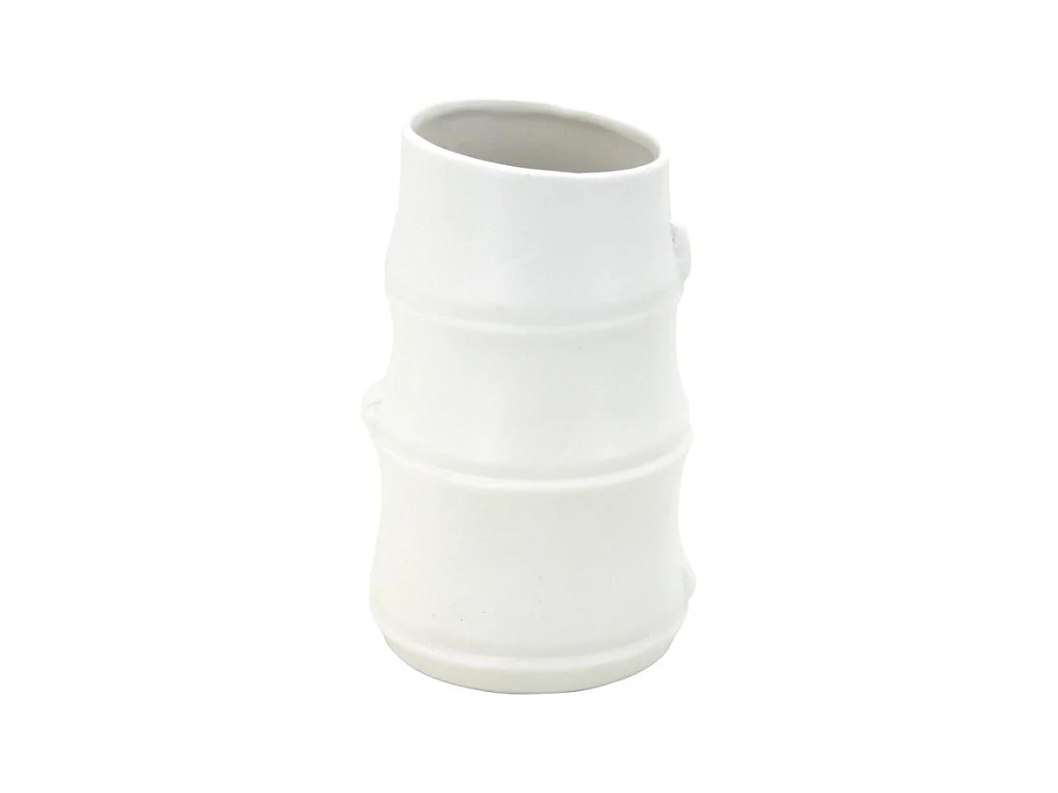 Vase céramique blanc design bambou