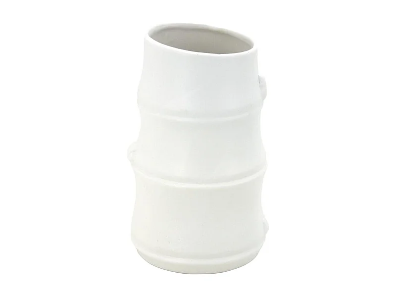 Vase céramique blanc design bambou