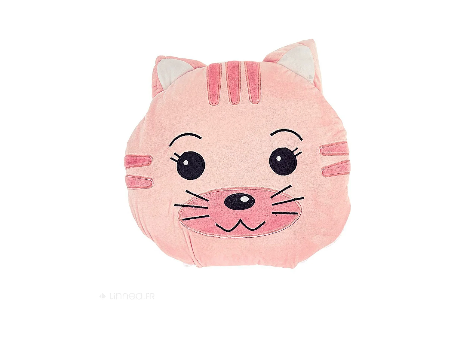Coussin plaid 110x150 cm 100% polyester collection ANIMAUX chat rose