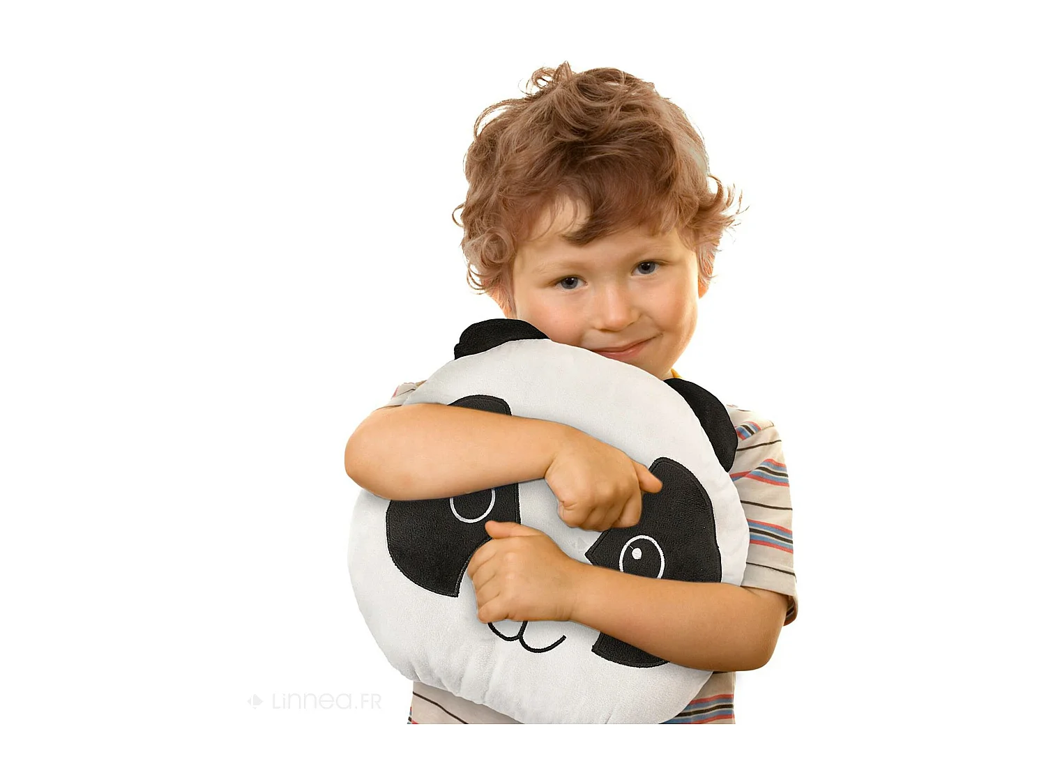 Coussin plaid 100% polyester 110x150 cm collection ANIMAUX panda noir et blanc