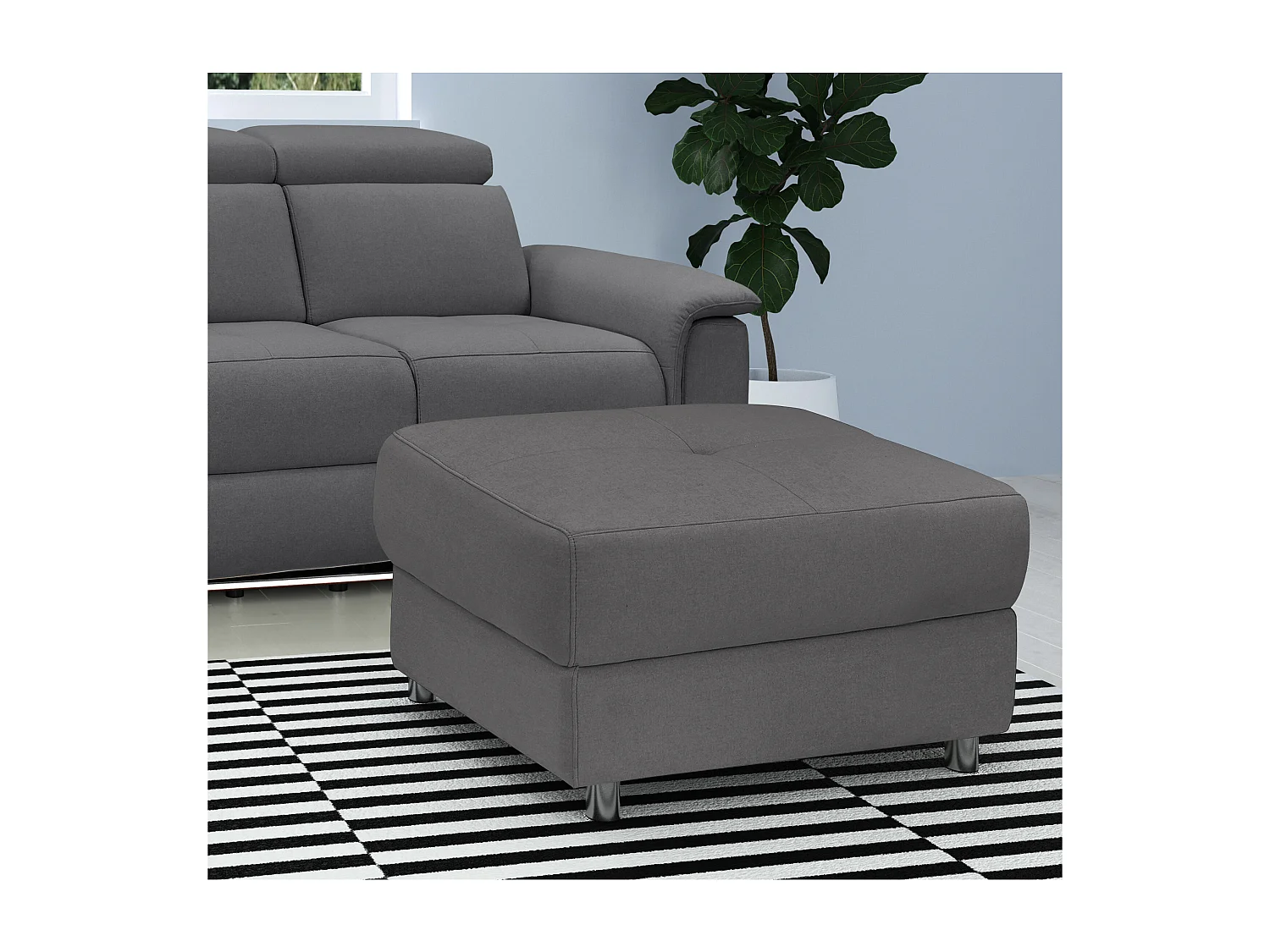 Pareli | Pouf en tissu anthracite