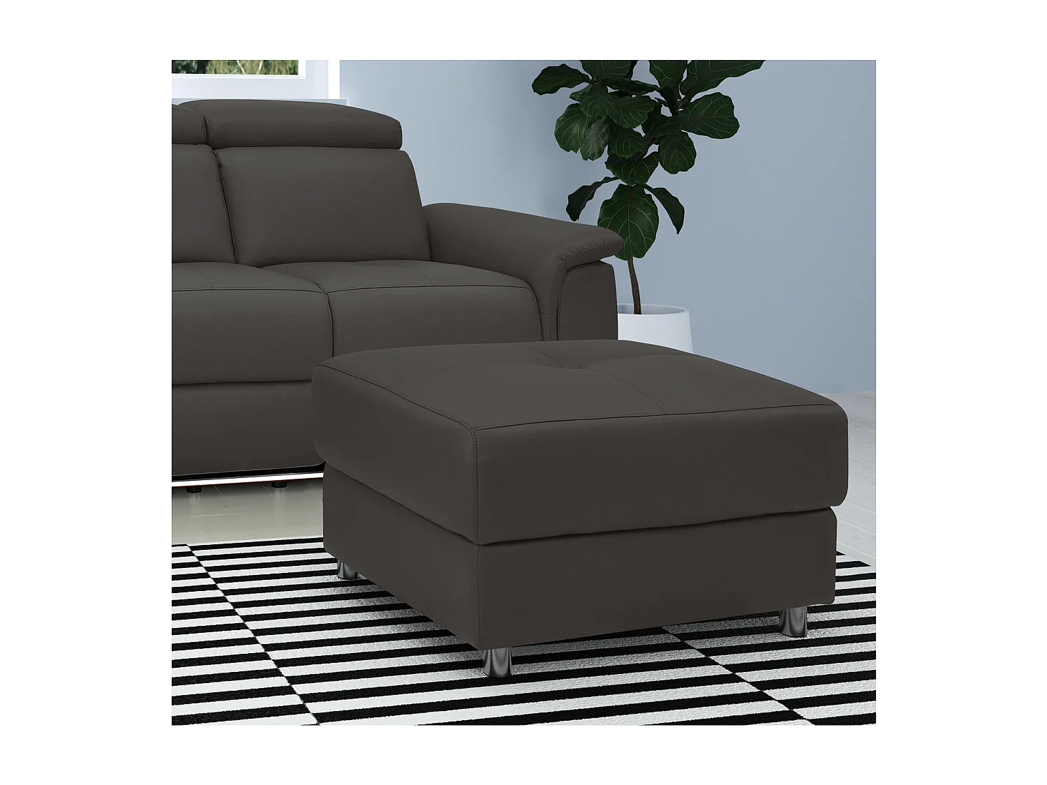 Pareli | Pouf en PU marron