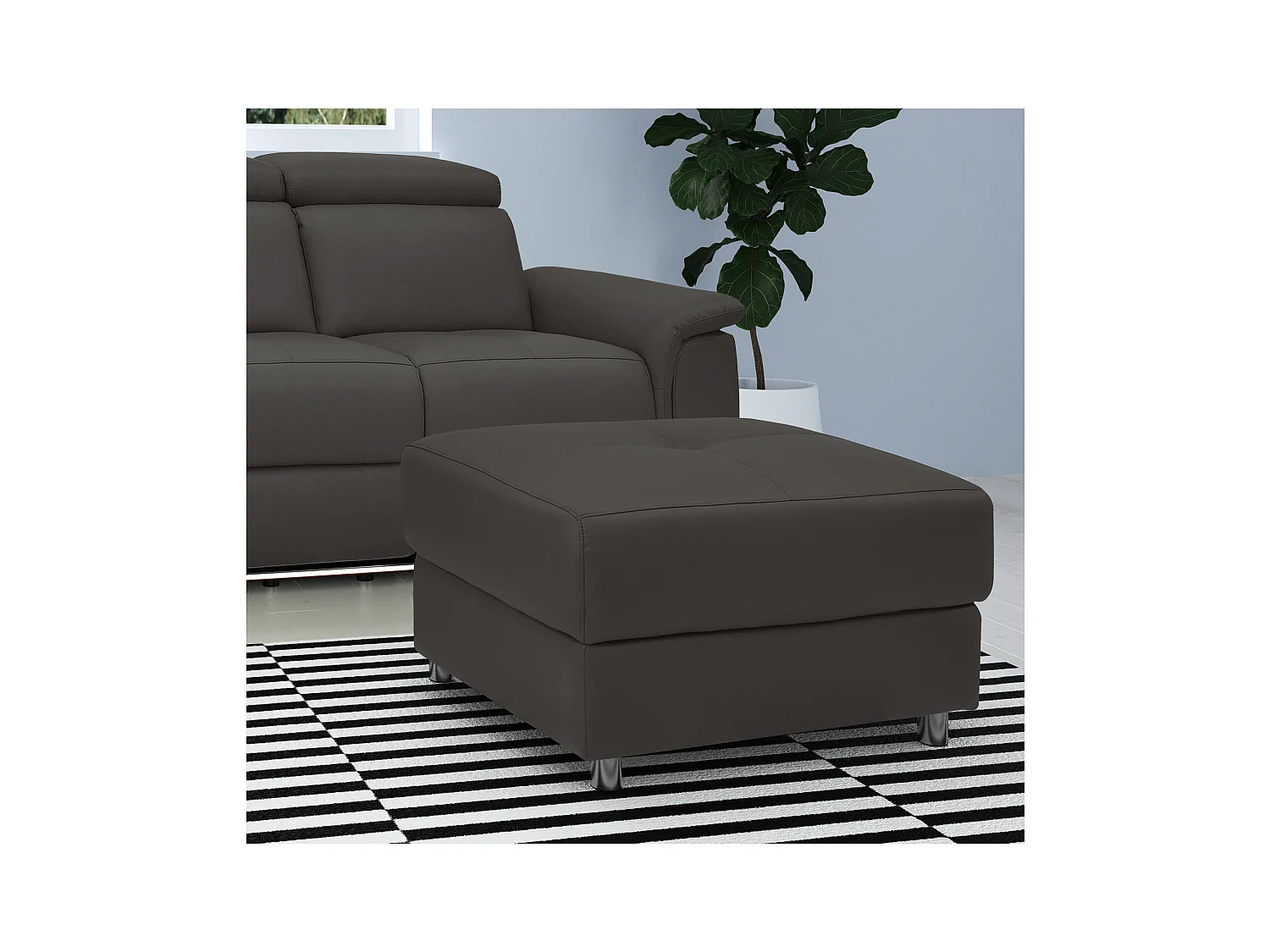 Pareli | Otomana em PU Castanho