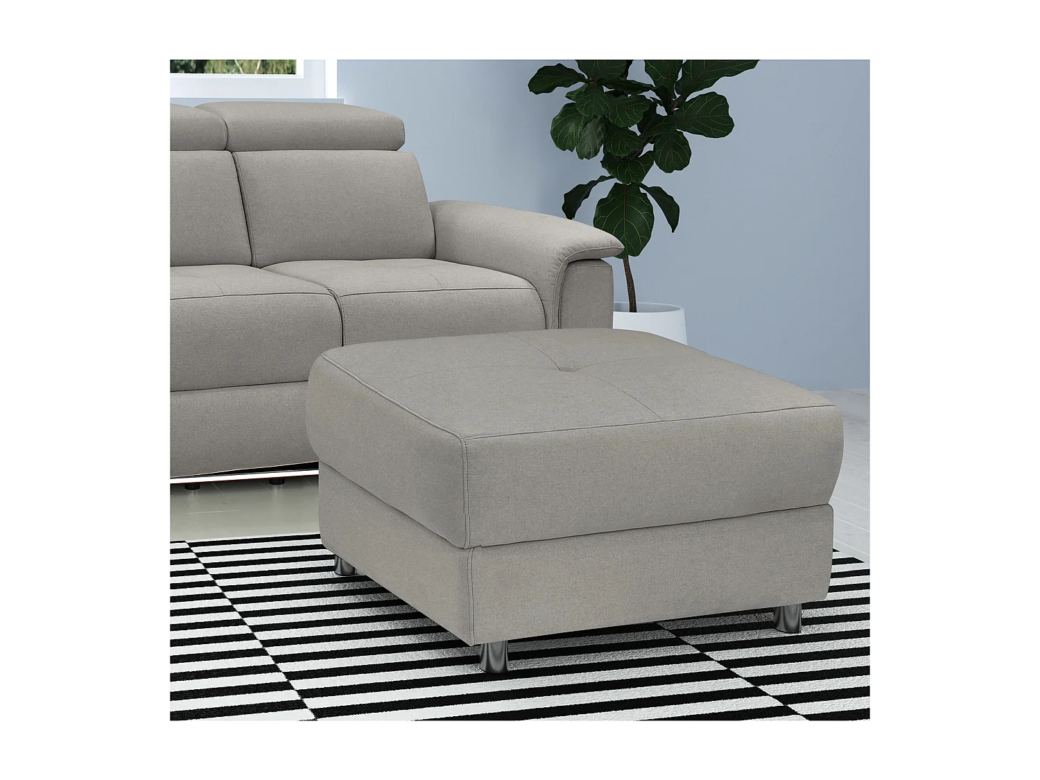 Pareli | Ottoman en tissu gris