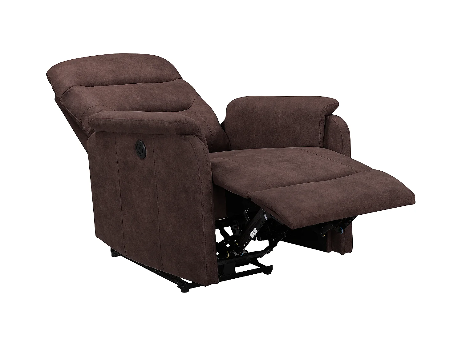 Coullon | Relaxfauteuil met elektrische functie in Microfiber Donkerbruin
