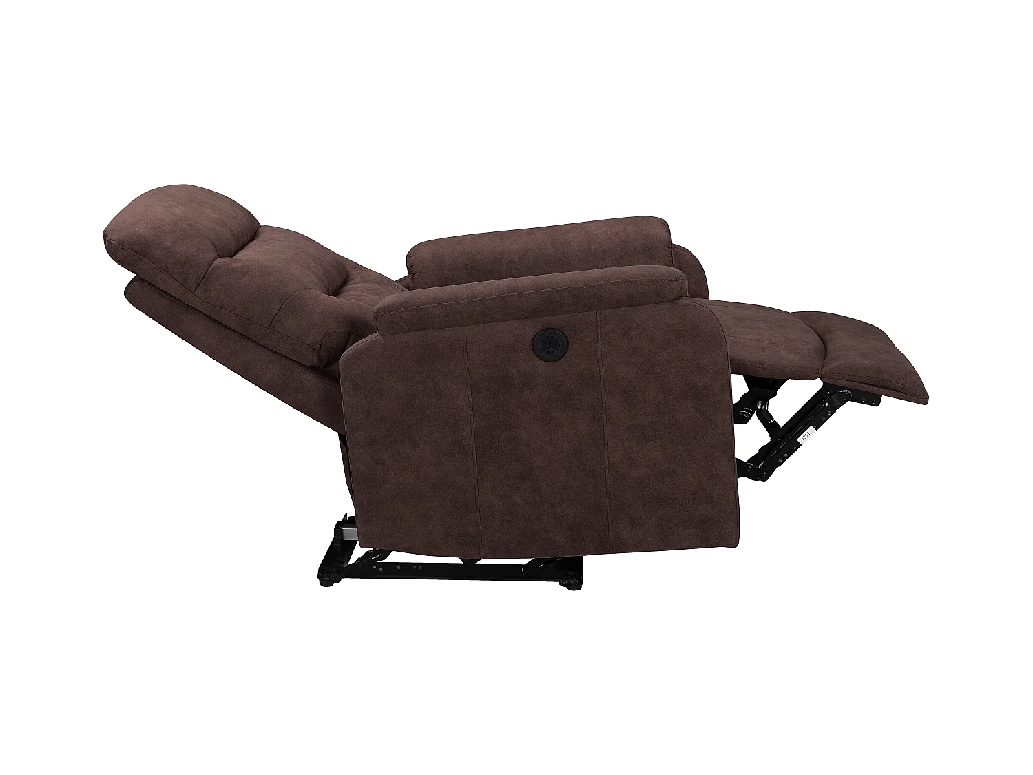 Coullon | Relaxfauteuil met elektrische functie in Microfiber Donkerbruin