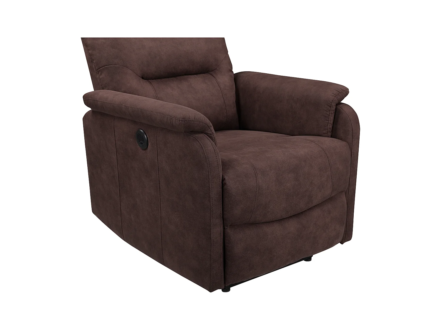 Coullon | Relaxfauteuil met elektrische functie in Microfiber Donkerbruin