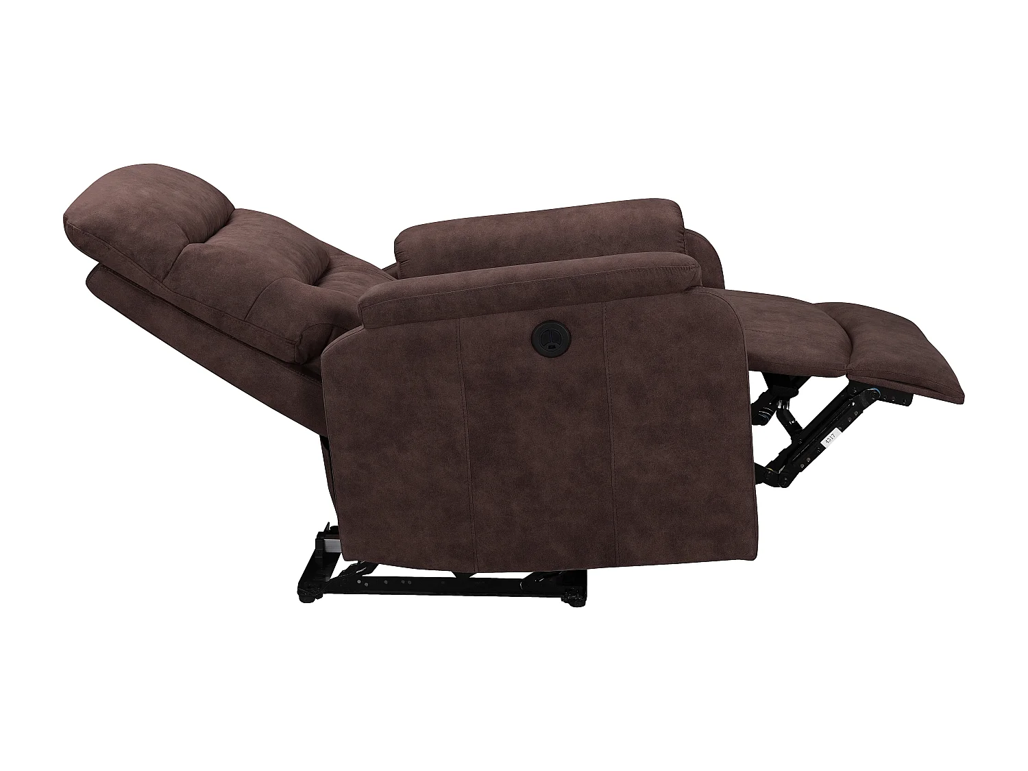 Coullon | Fauteuil de relaxation avec fonction électrique en microfibre marron foncé