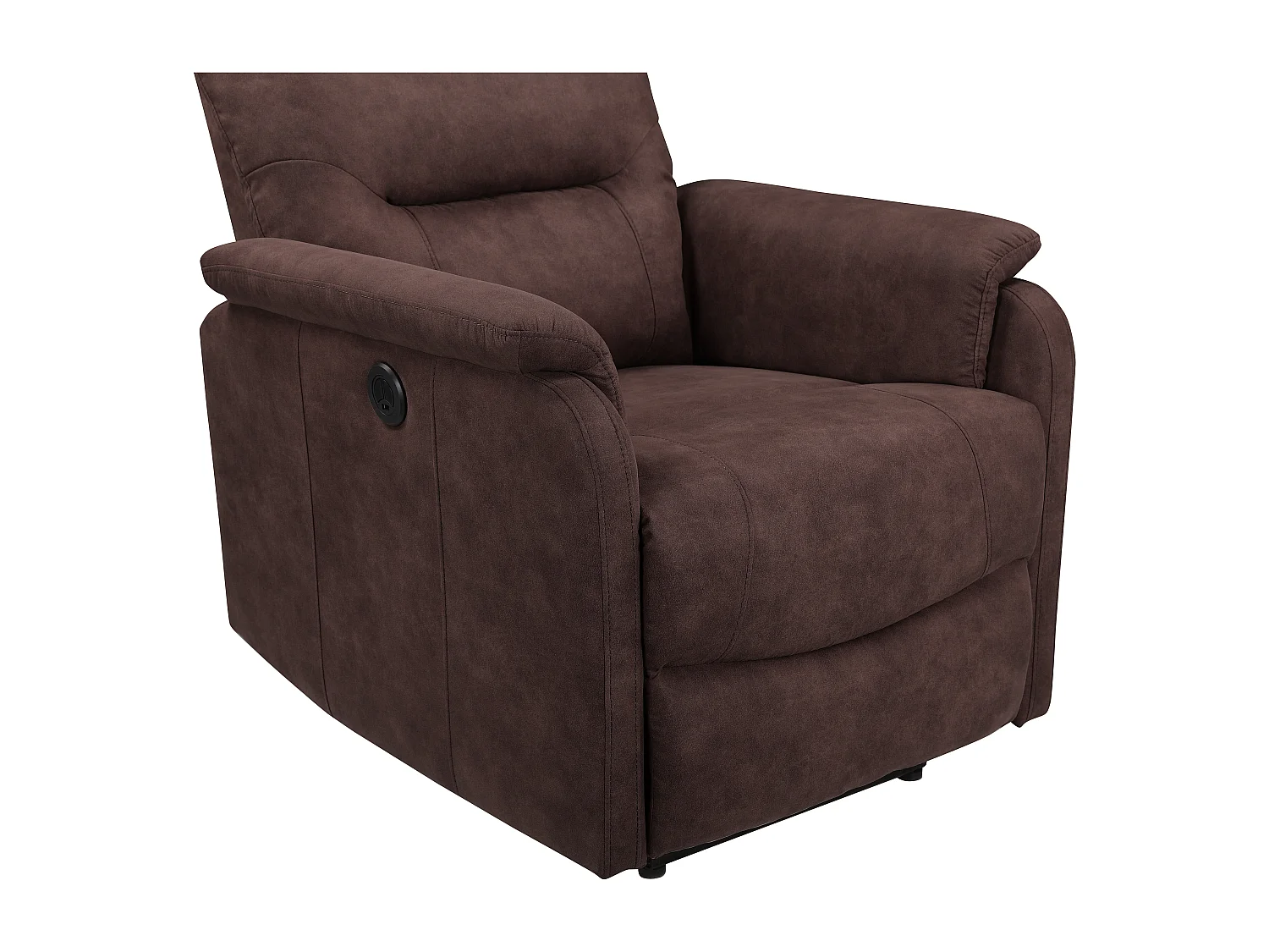Coullon | Fauteuil de relaxation avec fonction électrique en microfibre marron foncé