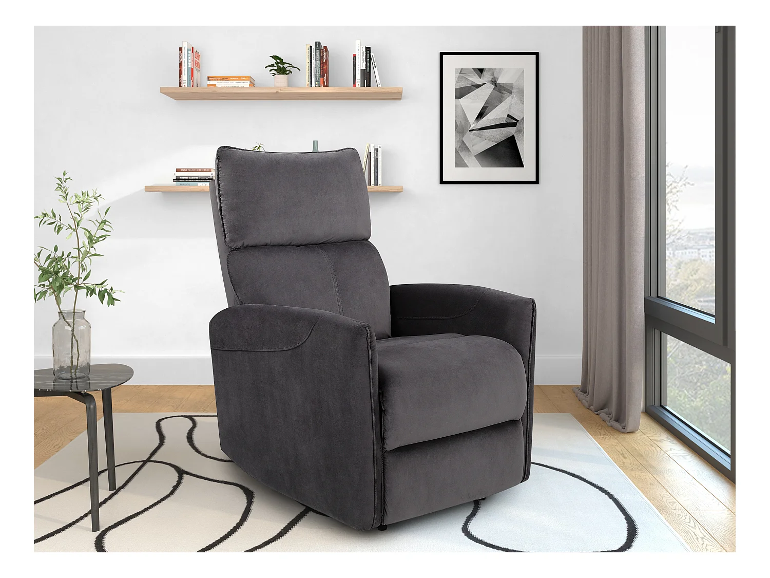 Pineto | Ruhesessel mit elektrischer Funktion in Velvet Anthrazit