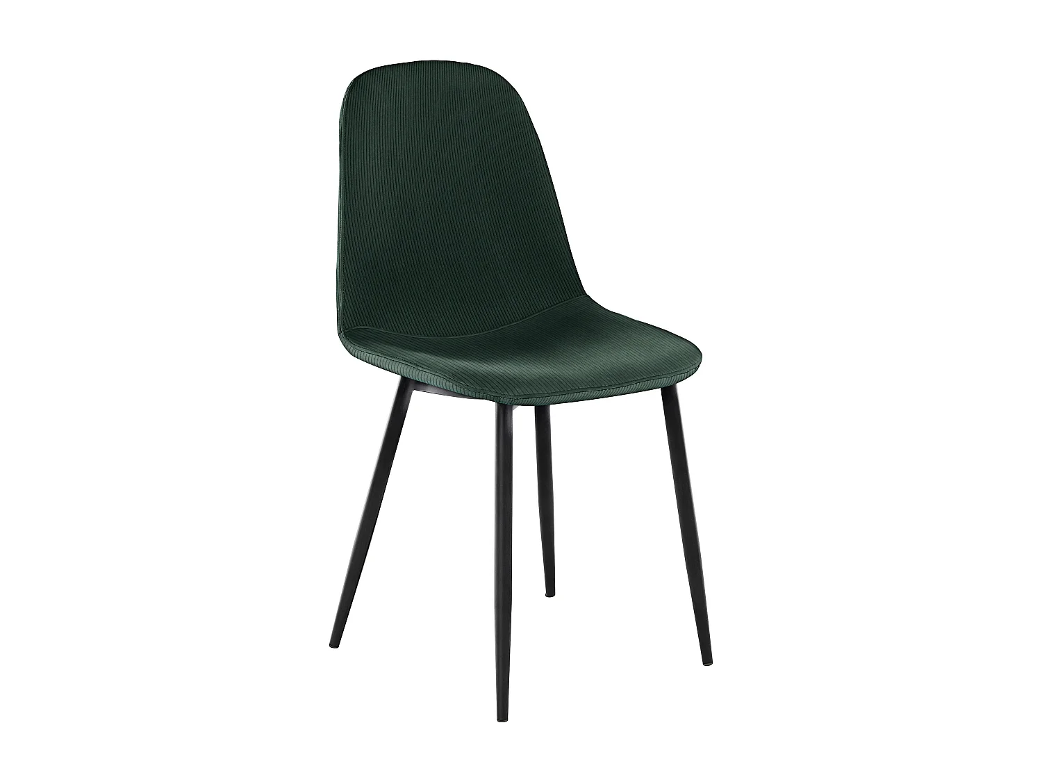 Miller | Lot de 4 chaises en tissu vert foncé
