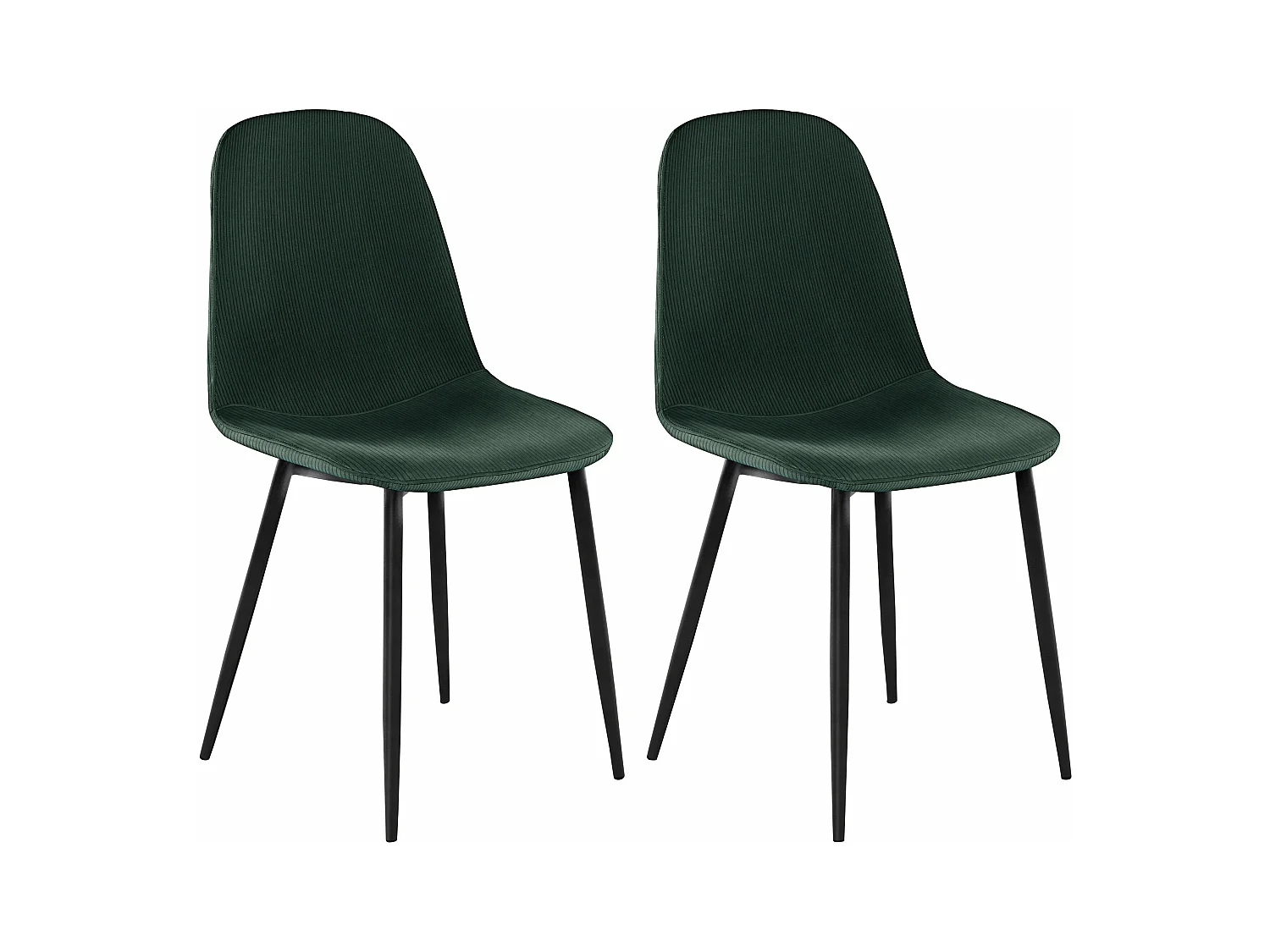 Miller | Lot de 2 chaises en tissu vert foncé