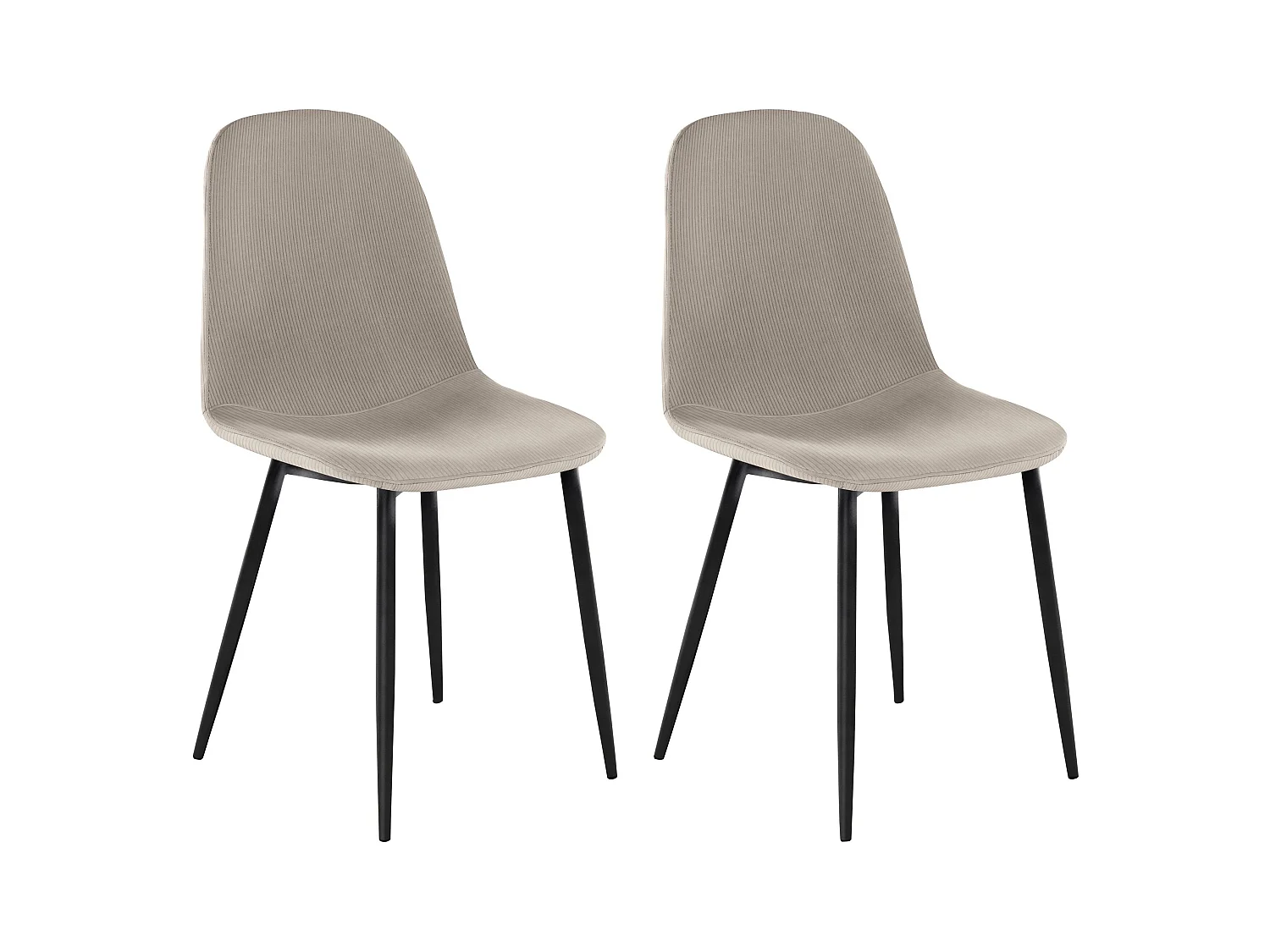 Miller | Lot de 2 chaises en tissu gris