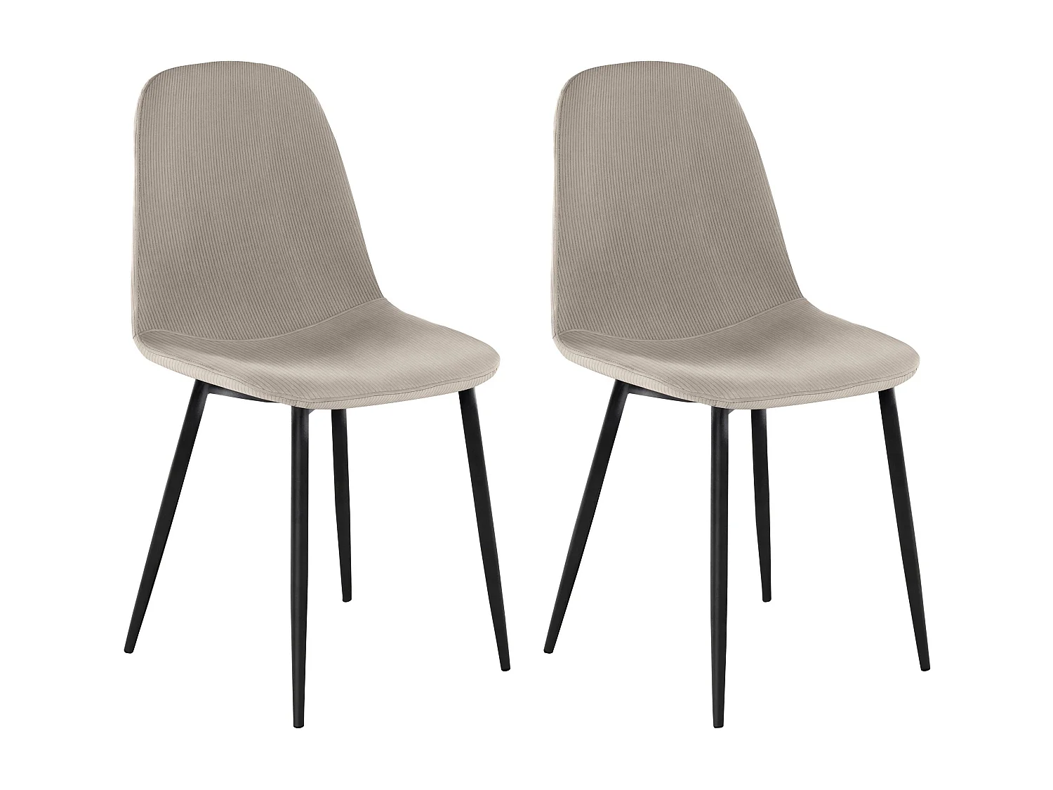 Miller | Eetkamerstoel in stof lichtgrijs 2 pak