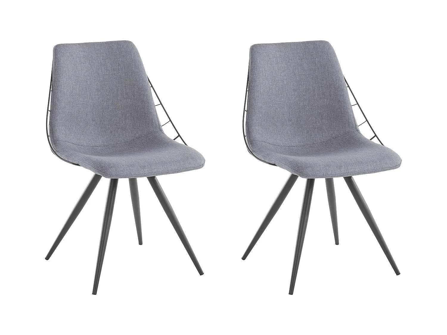 Esme | Fauteuil de salle à manger en anthracite, 2 pièces