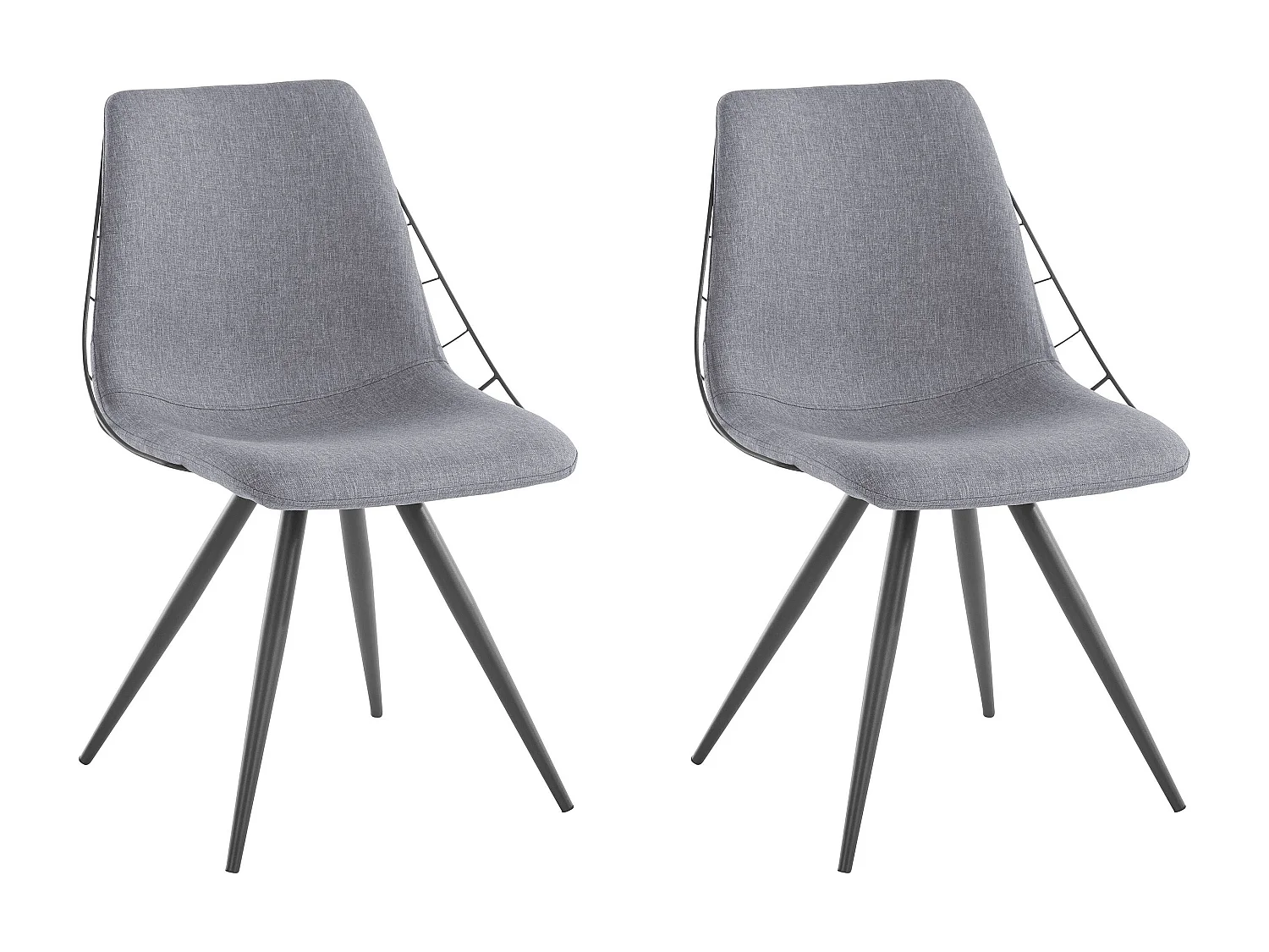 Esme | Fauteuil de salle à manger en anthracite, 2 pièces