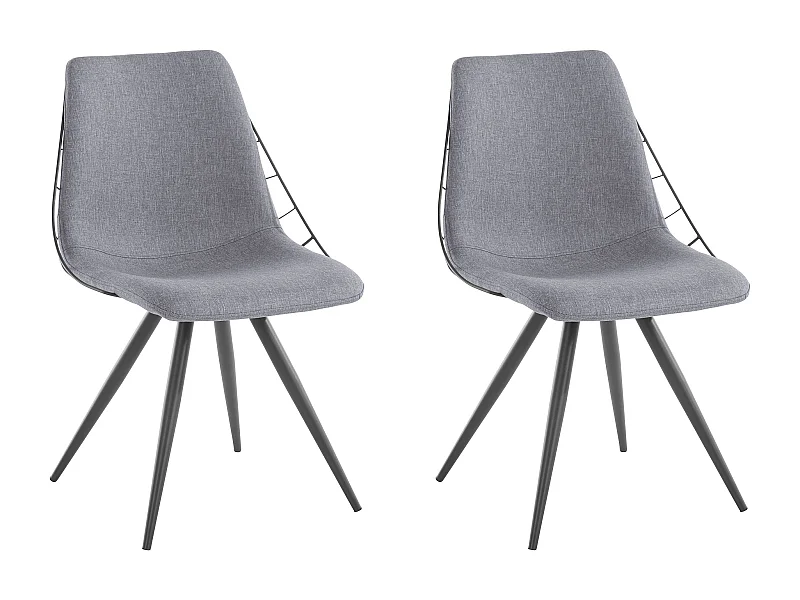 Esme | Fauteuil de salle à manger en anthracite, 2 pièces