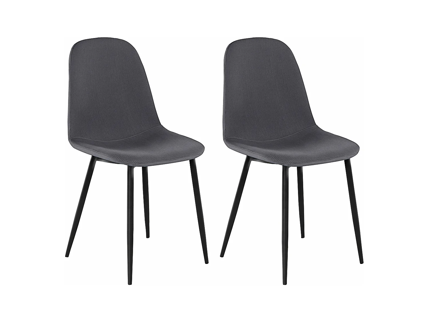 Miller | Lot de 2 chaises en tissu anthracite