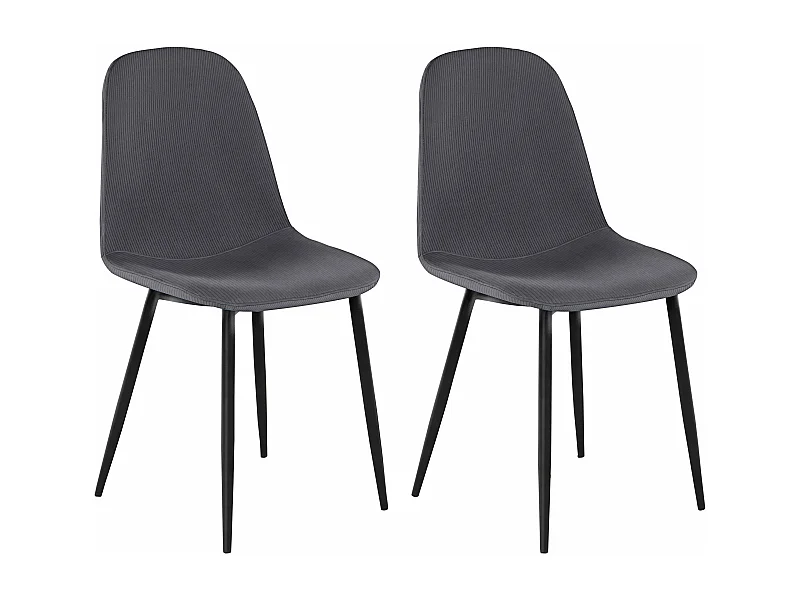 Miller | Lot de 2 chaises en tissu anthracite