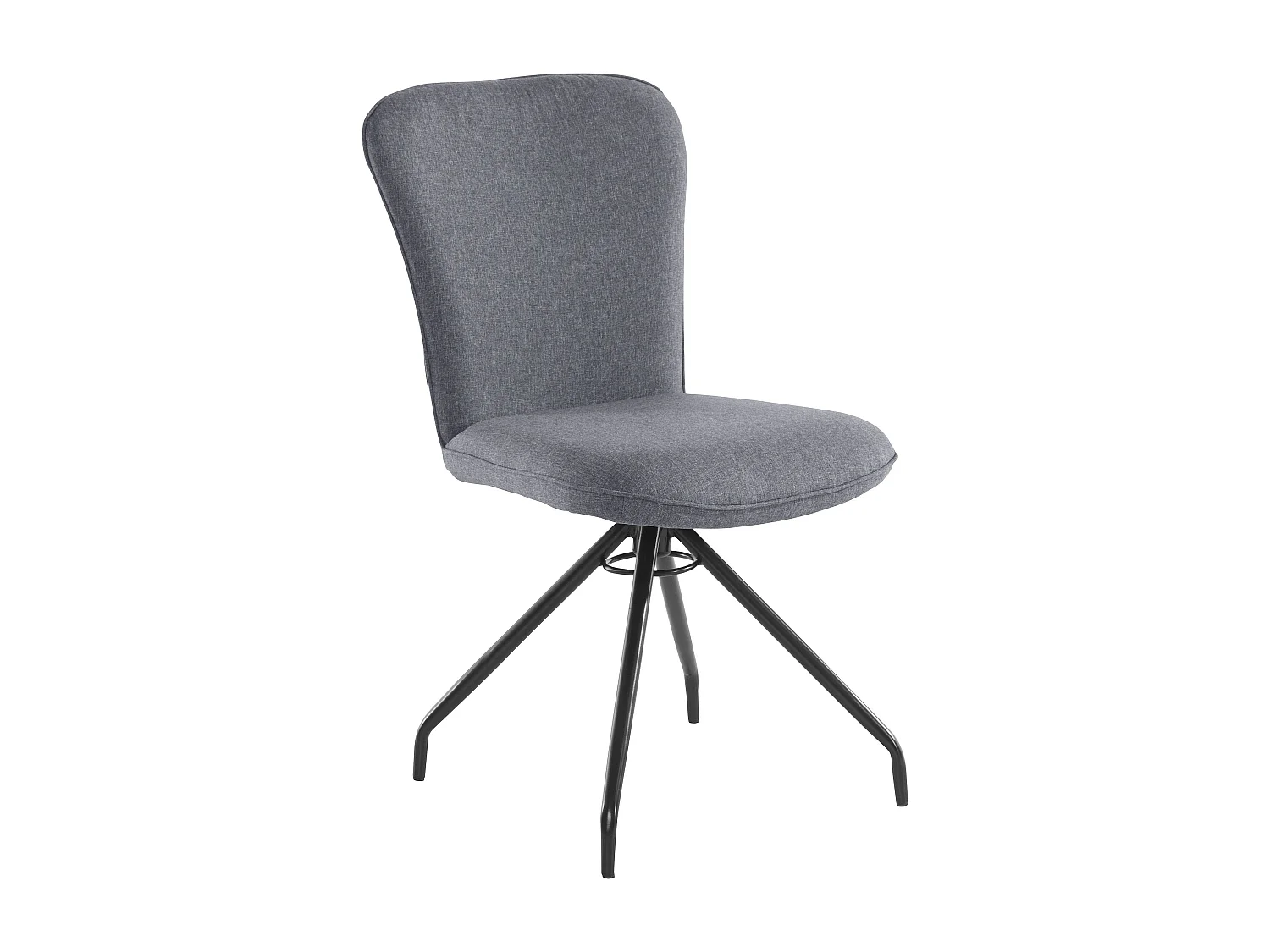 Carla | Fauteuil de salle à manger en tissu Antracite, 2 pièces