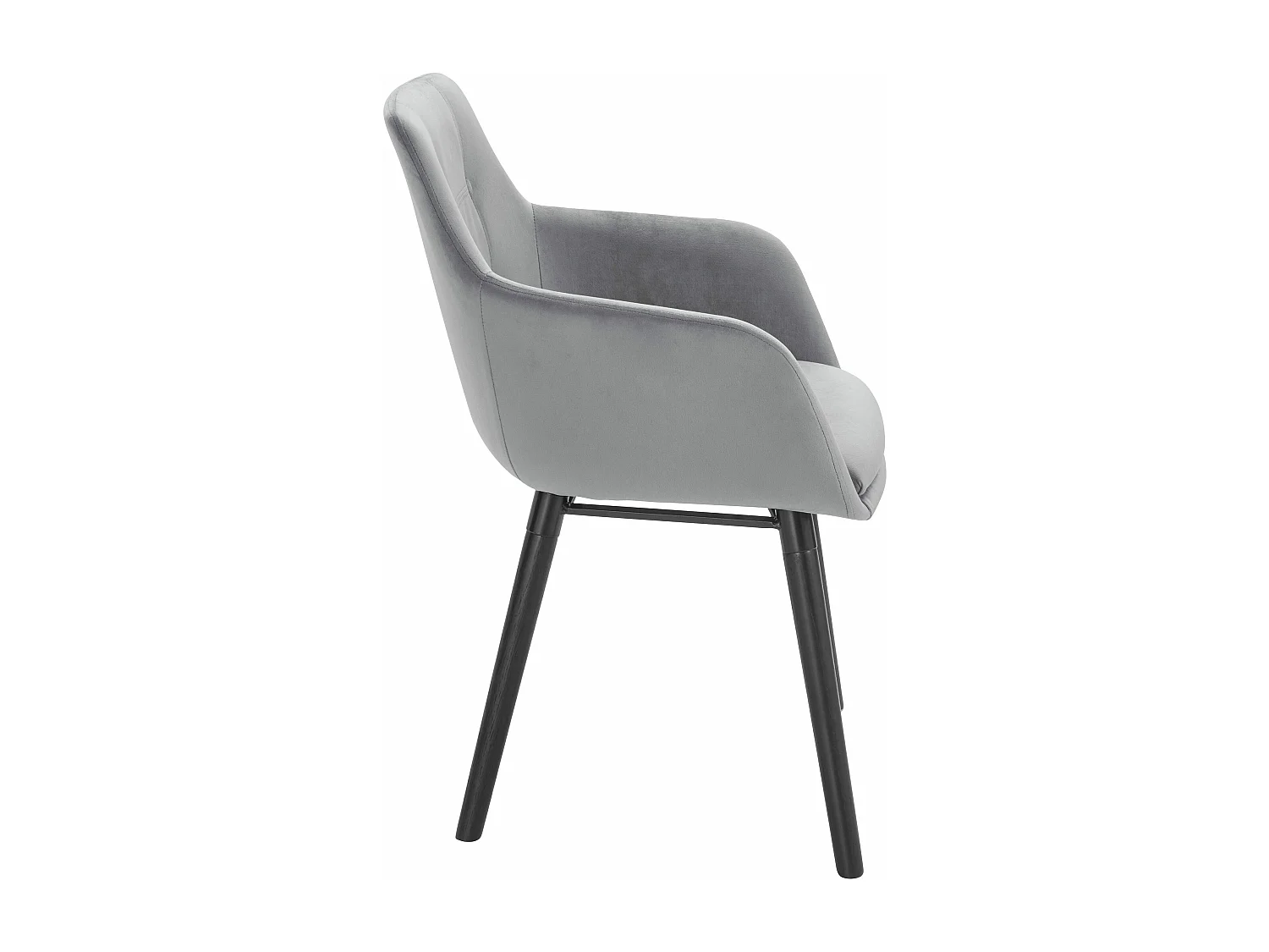 Bradford | Silla de comedor en terciopelo gris