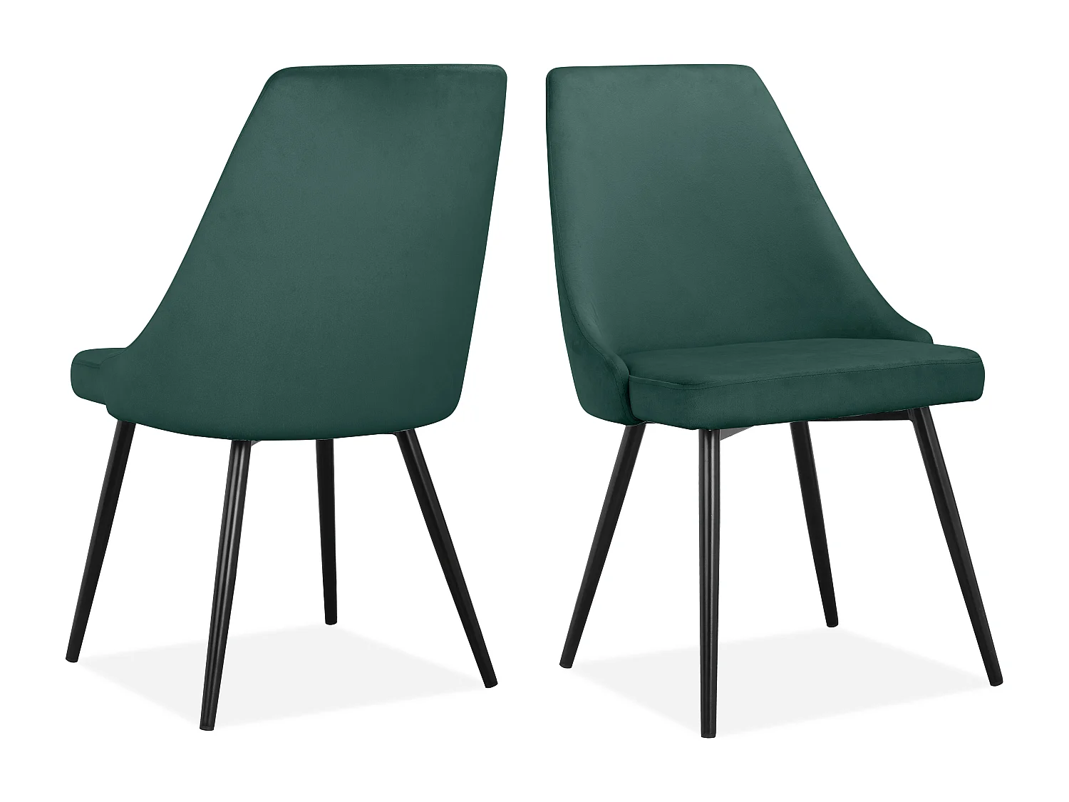 Natascha | Sedia da pranzo in velluto verde scuro 2 Pack