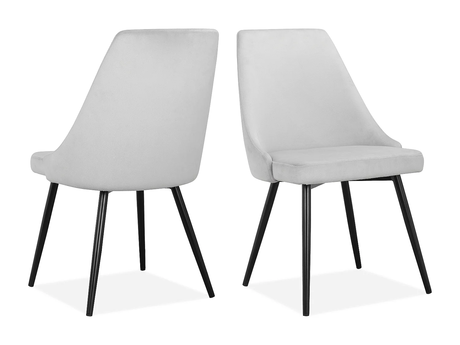 Natascha | Eetkamerstoel in fluweel lichtgrijs 2 Pack