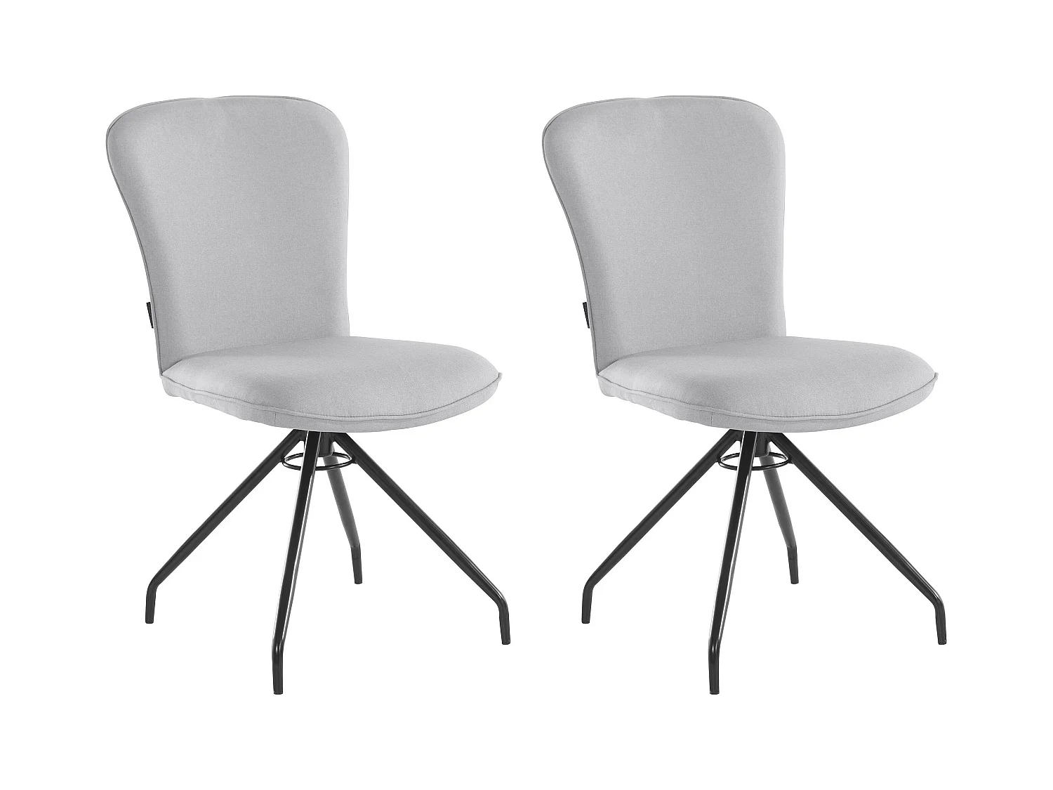Carla | Fauteuil de salle à manger en tissu Gris, 2 pièces