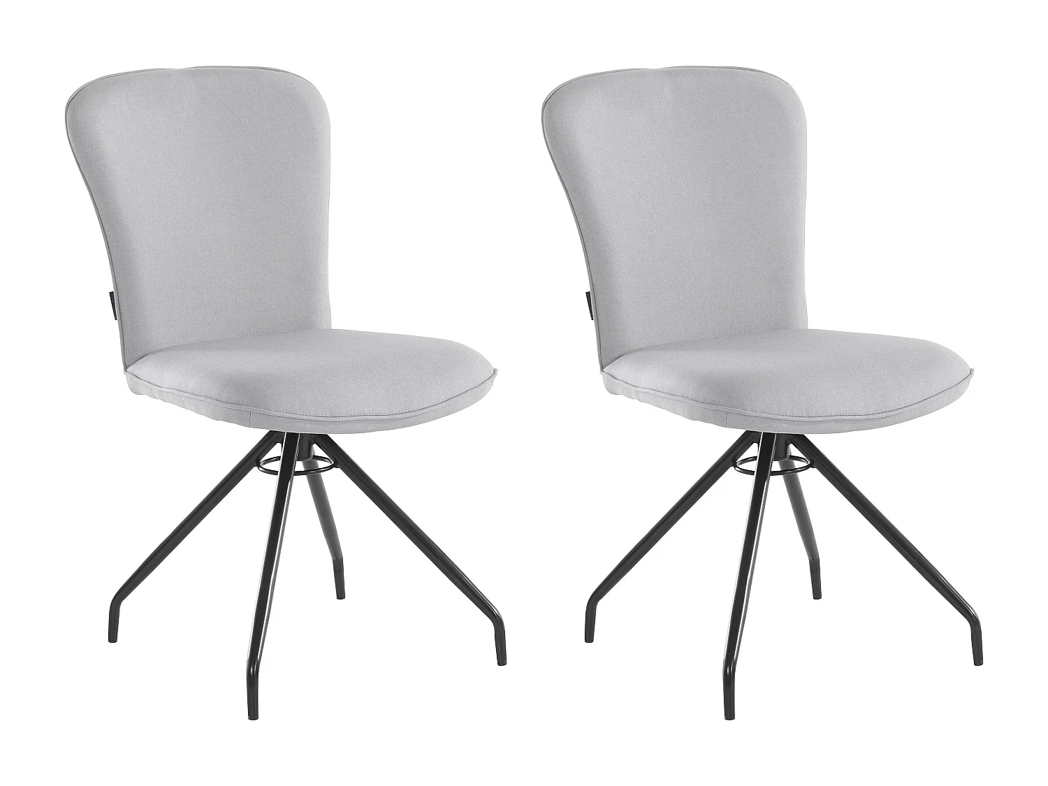 Carla | Fauteuil de salle à manger en tissu Gris, 2 pièces