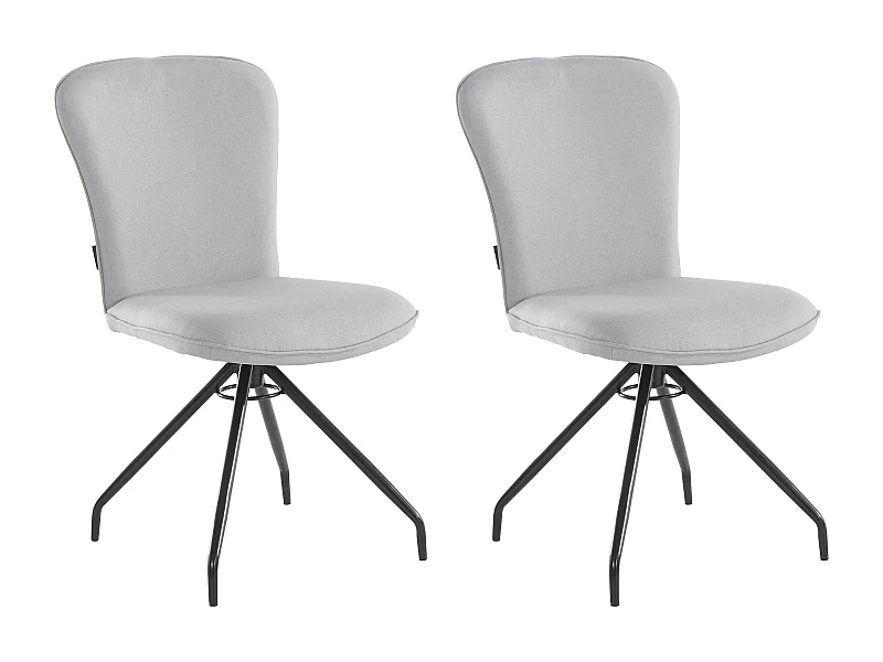 Carla | Fauteuil de salle à manger en tissu Gris, 2 pièces
