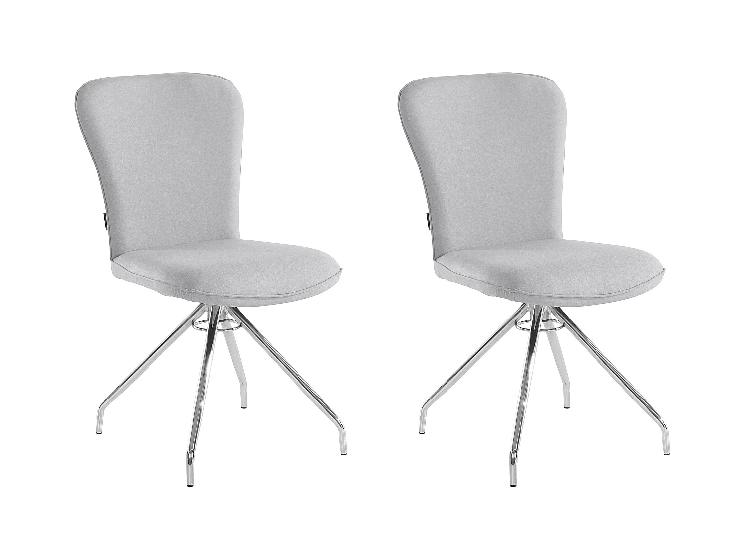 Carla | Fauteuil de salle à manger en tissu Gris, 2 pièces